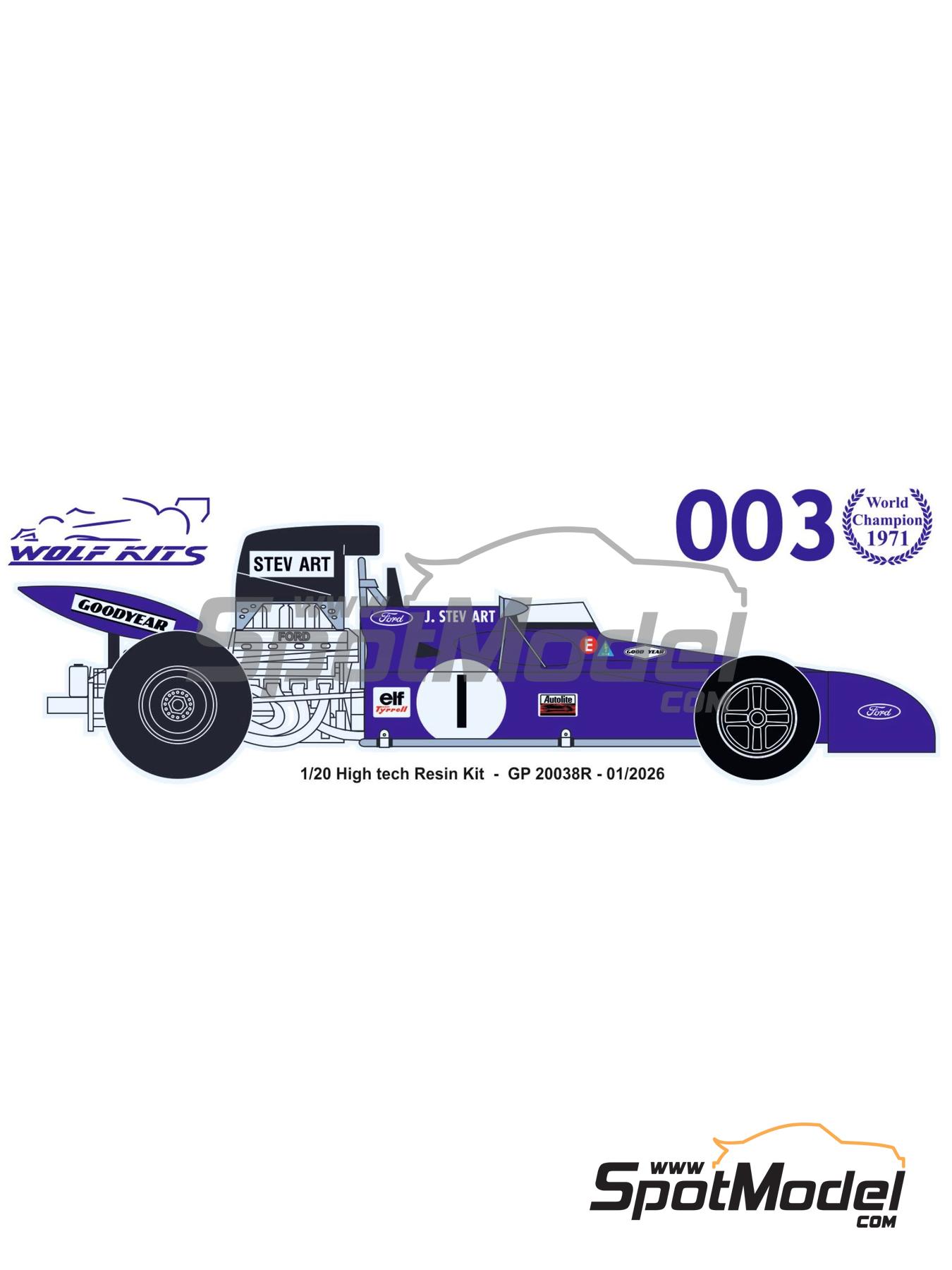 Wolf Kits GP20038R: Car scale model kit 1/20 scale - Tyrrell Ford